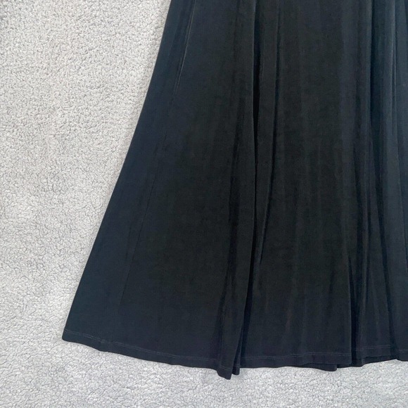 Chico's Skirt Womens 1 Black Casual Pleated Pull On Elastic Waist Solid Maxi - Picture 10 of 15